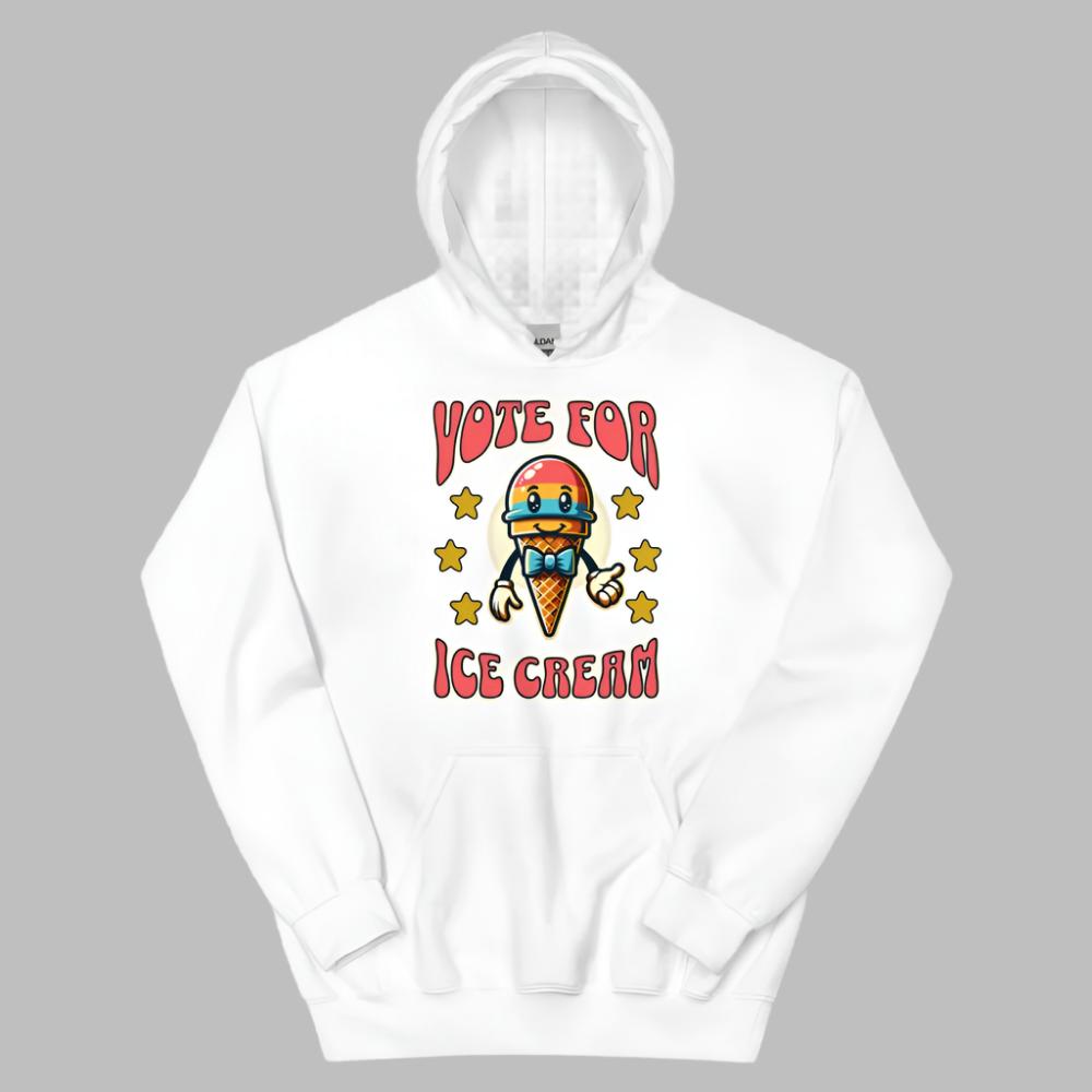 Vote For Ice Cream Hoodie - White Color - https://ascensionemporium.net